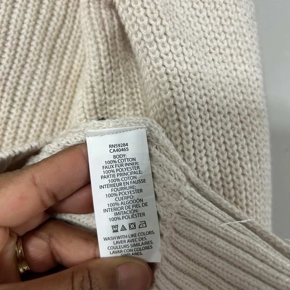 The Children's Place‎ Kids Boys 14 XL TG Cream Sherpa Lined Quarter Zip Sweater